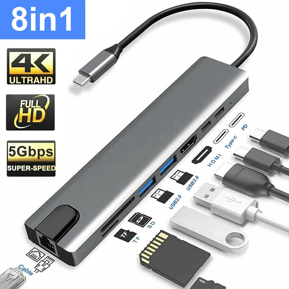 Multiport USB-C Hub Adapter for MacBook Pro/Air