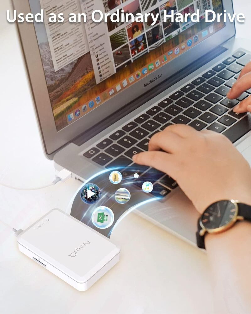 NEWQ 1TB External Hard Drive for iPhone, iPad, MacBook - USB 3.0 & 2.0