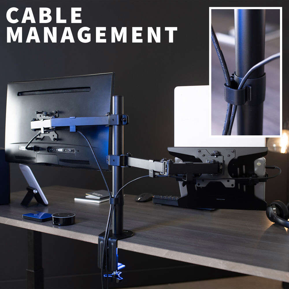 VIVO Full Motion Monitor and Laptop Desk Mount VESA Stand for 13-32 Screens