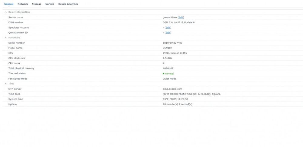 Synology DiskStation DS918+ 4-Bay NAS with 2TB HDD