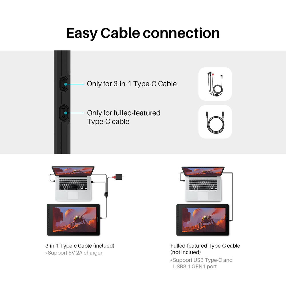 HUION Kamvas 16 (2021 Version) Graphics Tablet with Tilt Functionality