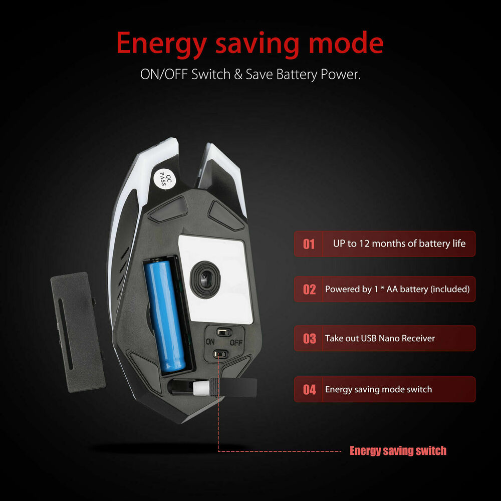 Rechargeable 7 Color LED Backlit Gaming Mouse