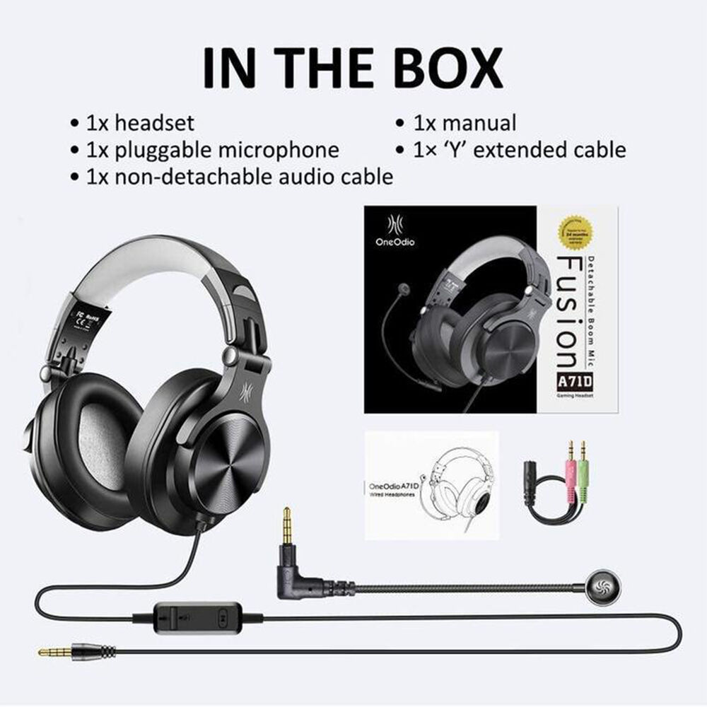 OneOdio A71D Gaming Headset with Detachable Microphone