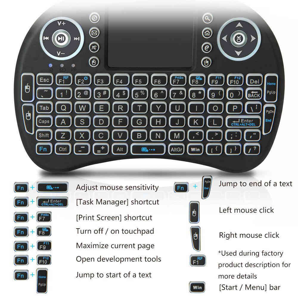 Compact Mini Wireless Keyboard with Integrated Touchpad for PC and Android TV Box