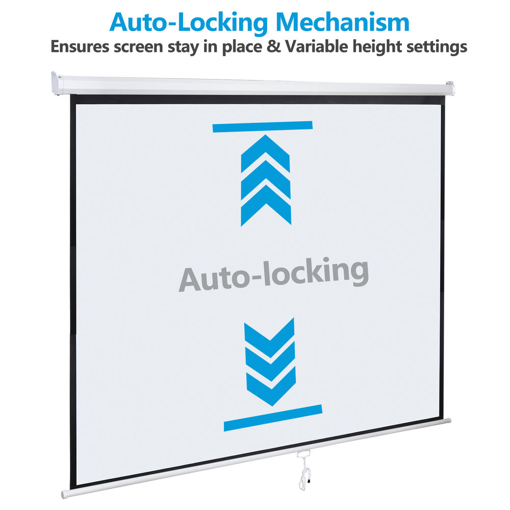 120 Inch Manual Pull Down HD Projector Screen in 1:1 Format