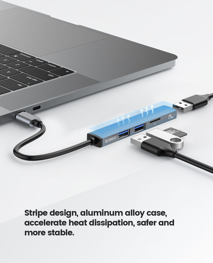 ORICO Aluminum Type C HUB 4 Port USB 3.0 2.0 Ultra Slim Card Reader