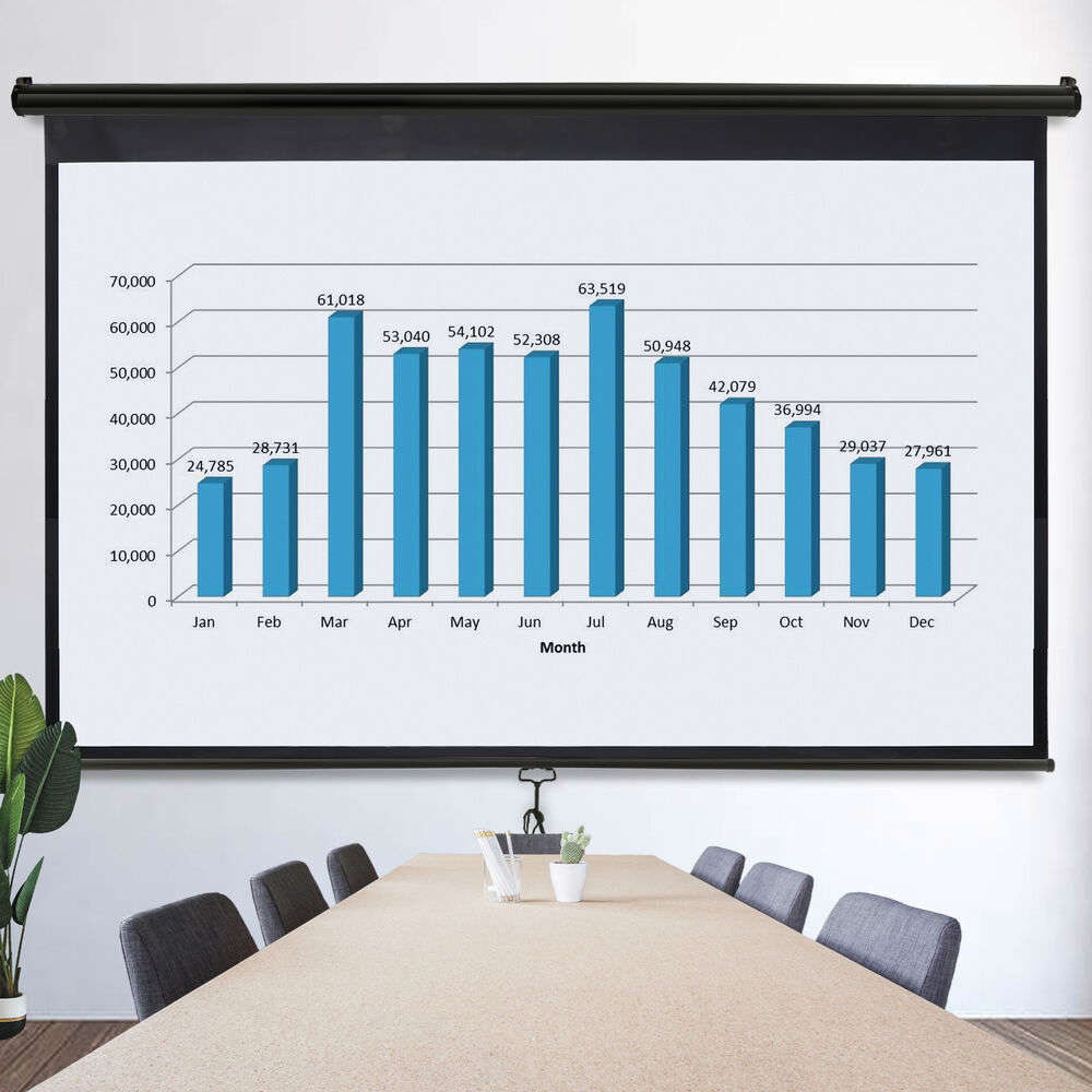 4K 16:9 HD Pull Down Projector Screen for Home Theater
