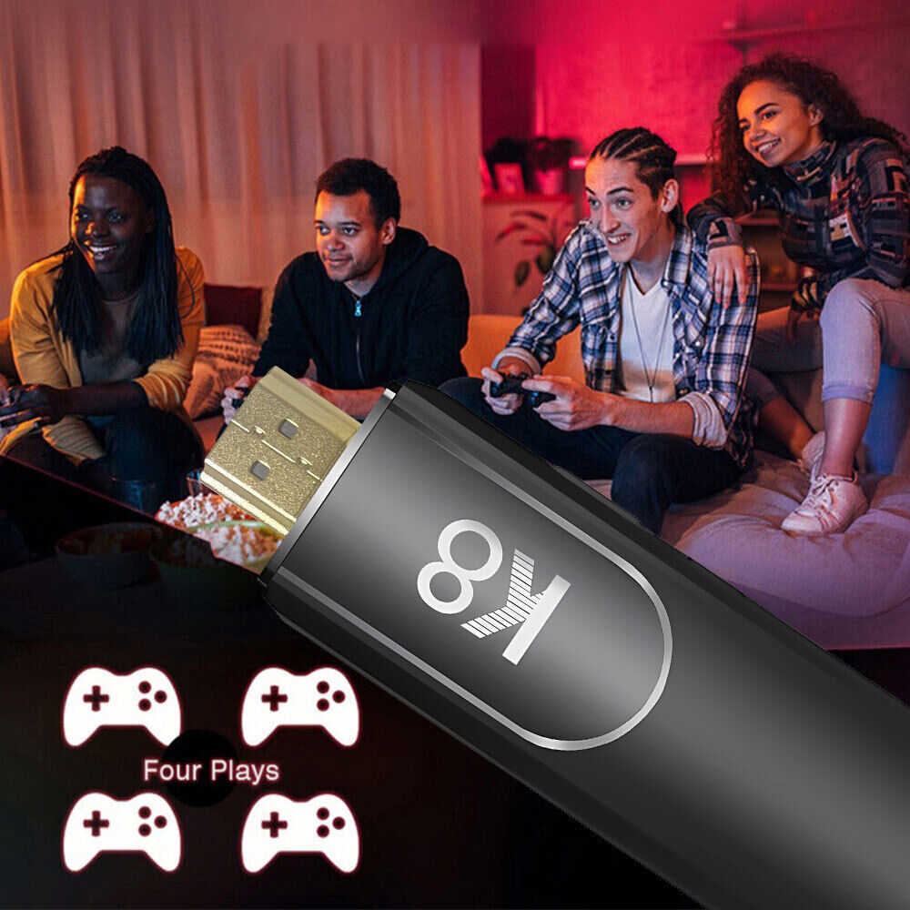 4K HDMI TV Game Stick Console with 64GB Storage and Wireless Gamepad