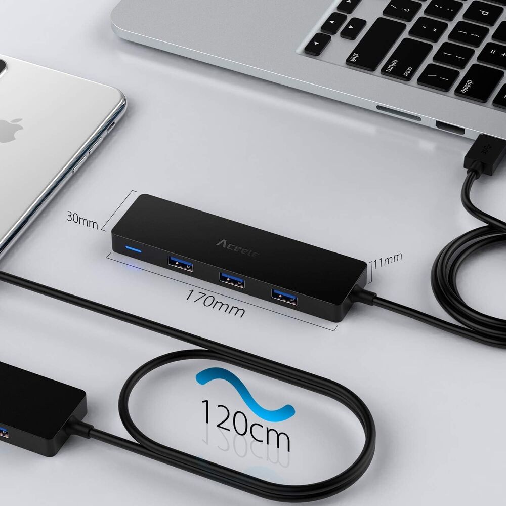 4-Port USB 3.0 Hub with 4ft Extension Cable