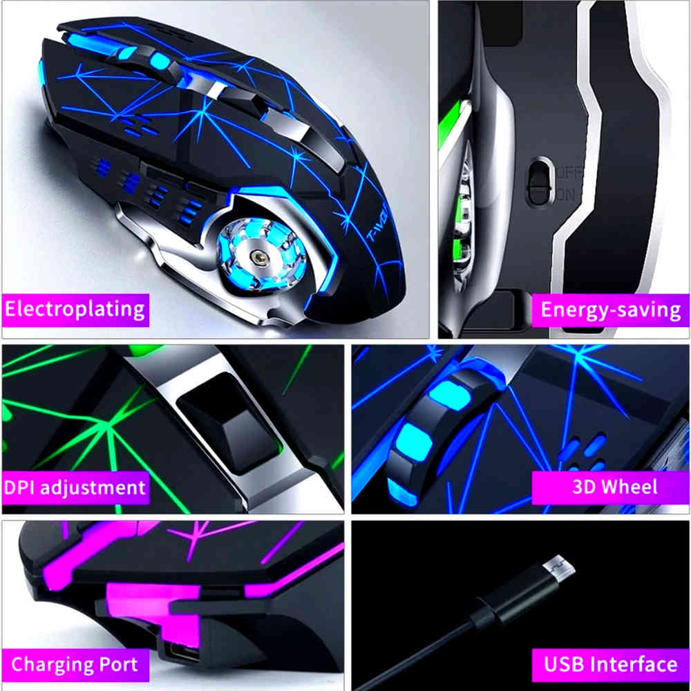 Rechargeable LED Gaming Mouse for PC and Laptop