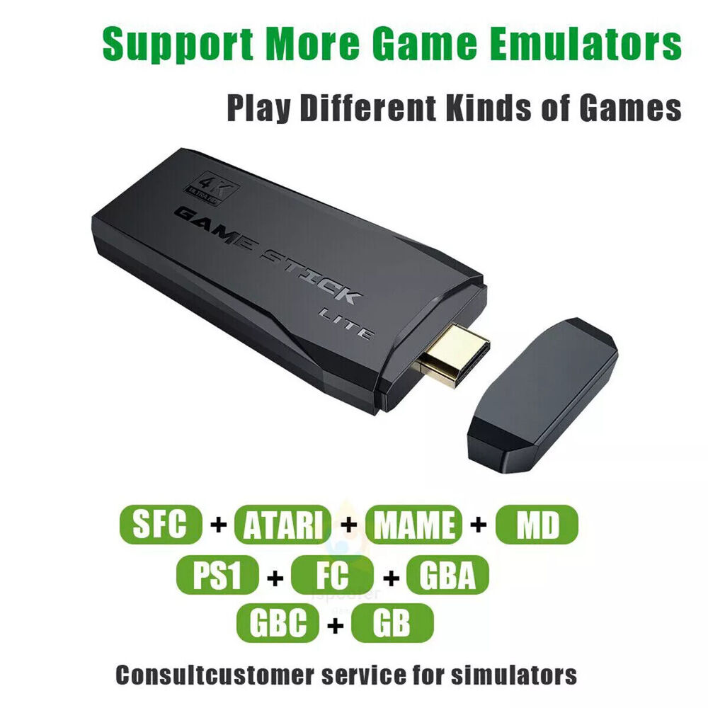 4K HDMI TV Game Stick with 64GB Storage and Wireless Gamepad