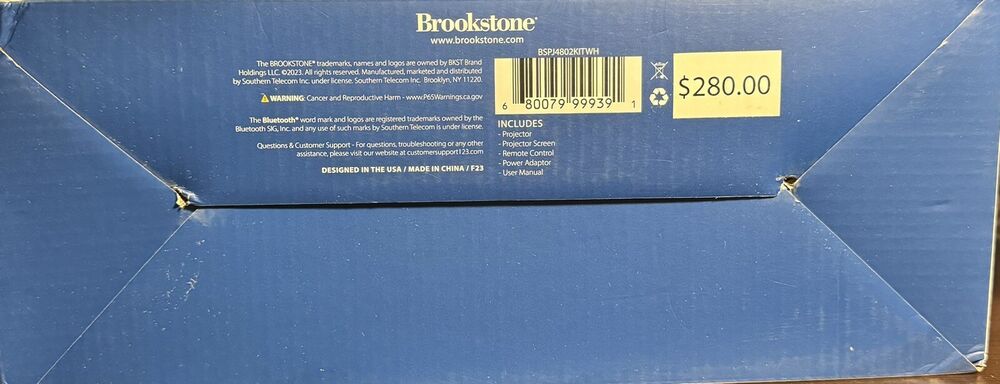 Brookstone All-In-One Home Theater Projector and Screen Set