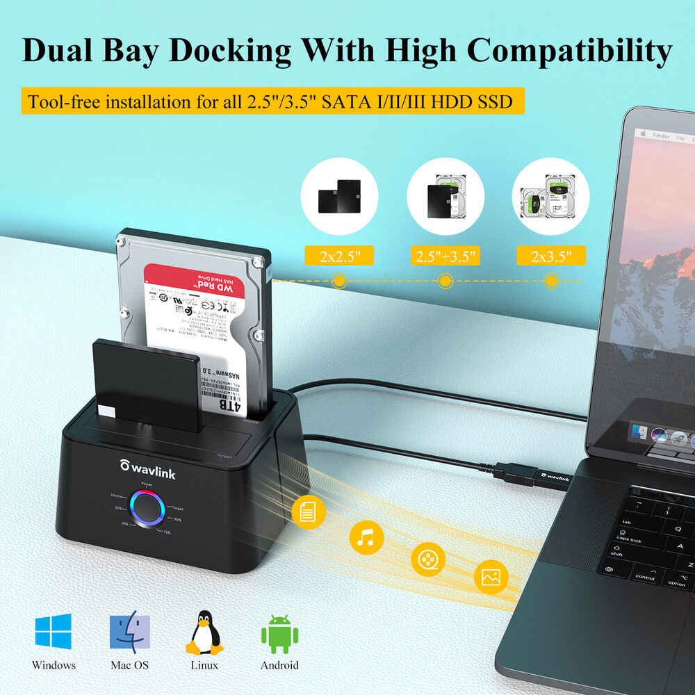 Dual Bay USB 3.0 to SATA Hard Drive Docking Station