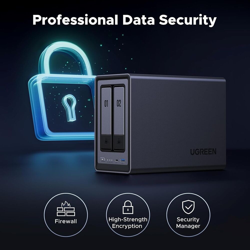 Ultra-Fast NASync 2-Bay Network Storage with 8TB Drives