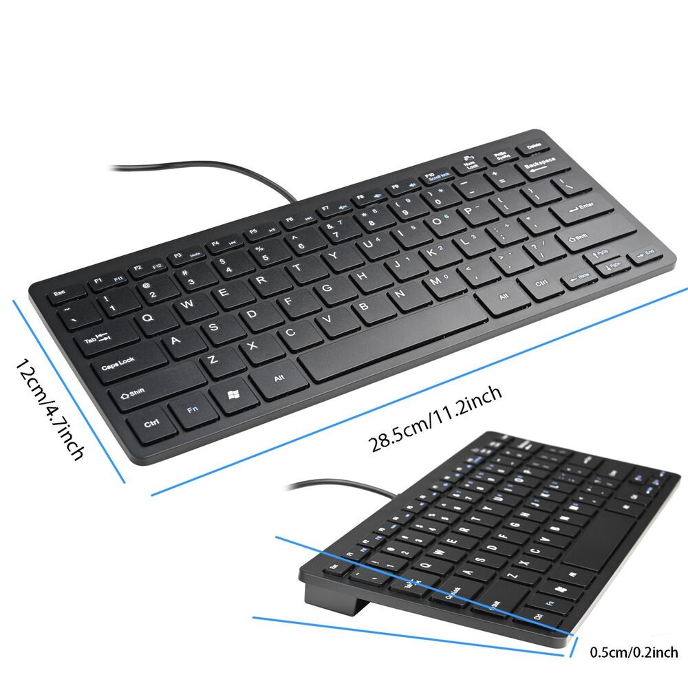 Ultra Thin Mini USB Wired Compact Keyboard