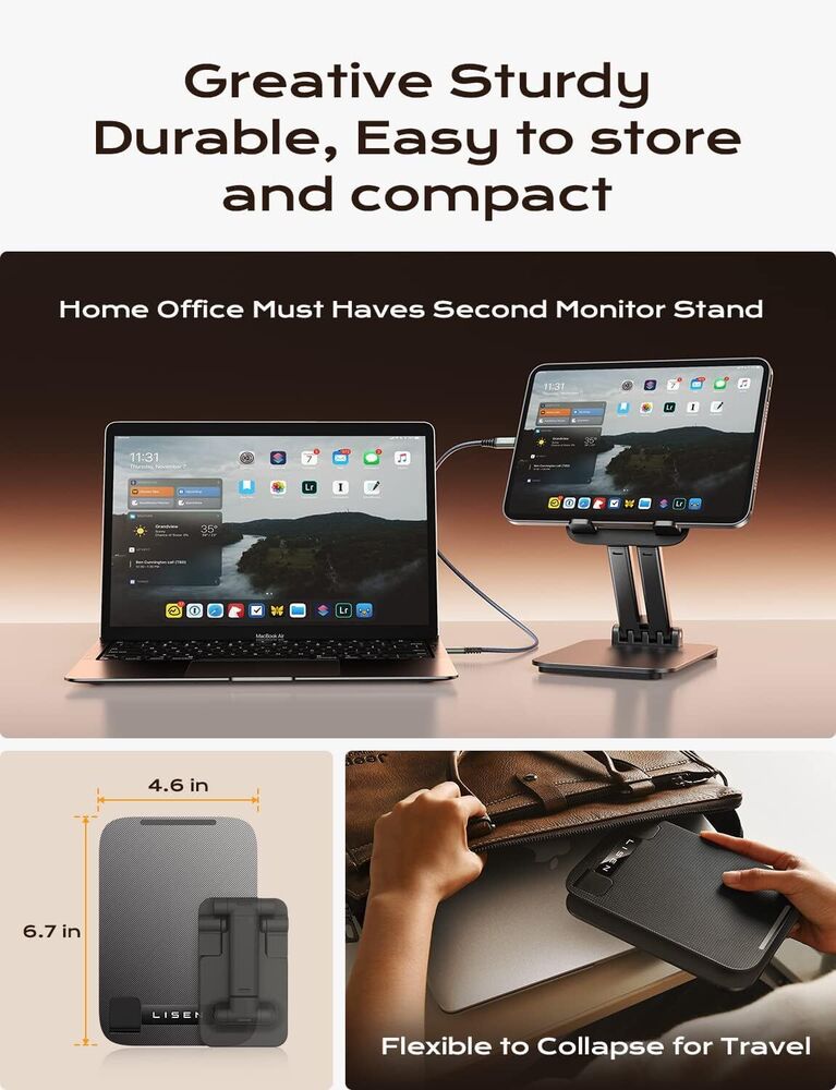Portable Foldable Tablet Stand for iPad and Office Desk Use