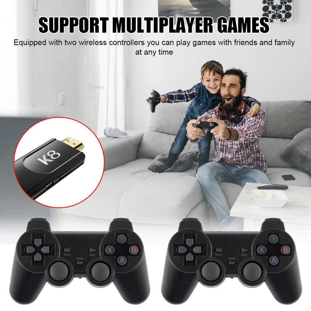 4K HDMI TV Game Stick Console with 64GB Storage and Wireless Gamepad