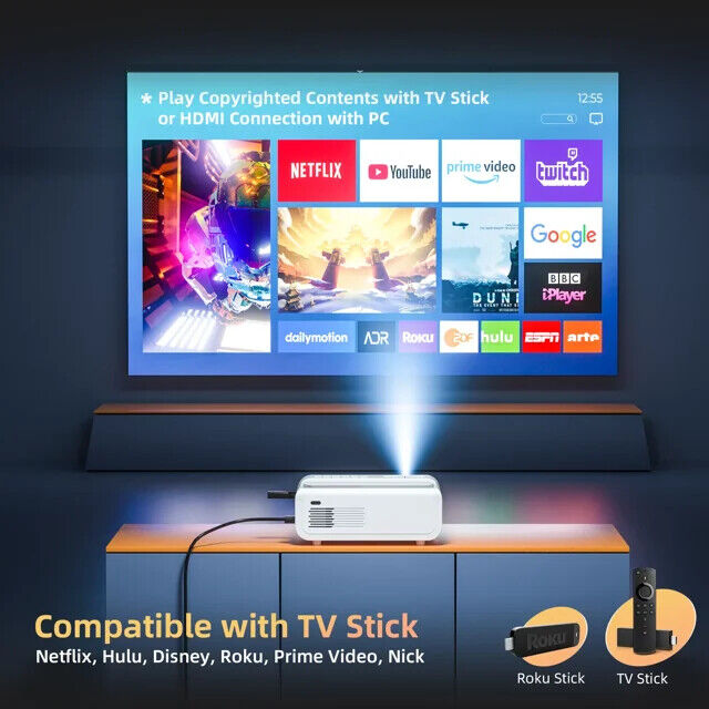 4K Projector with 5G WiFi and Bluetooth for Ultimate Home Theater Experience