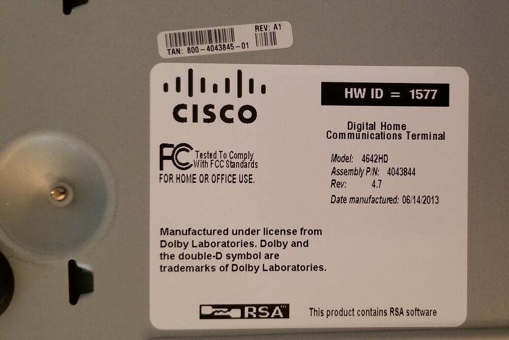 CISCO NEXTBOX Explorer 4642HD HDMI HD Set-Top Cable Box with USB, Ethernet, MoCA, and Remote