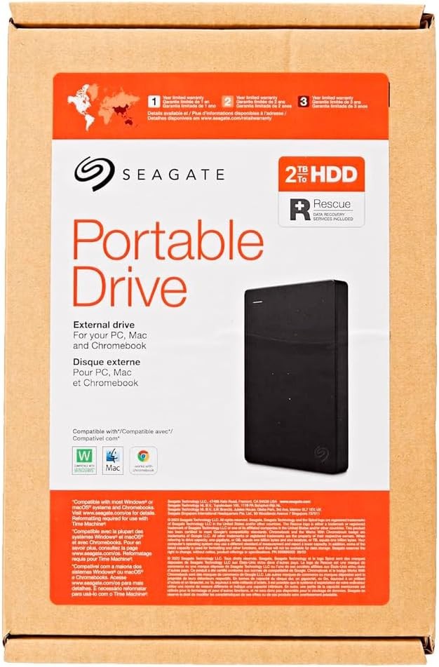 Seagate 2TB Portable External Hard Drive HDD with USB 3.0