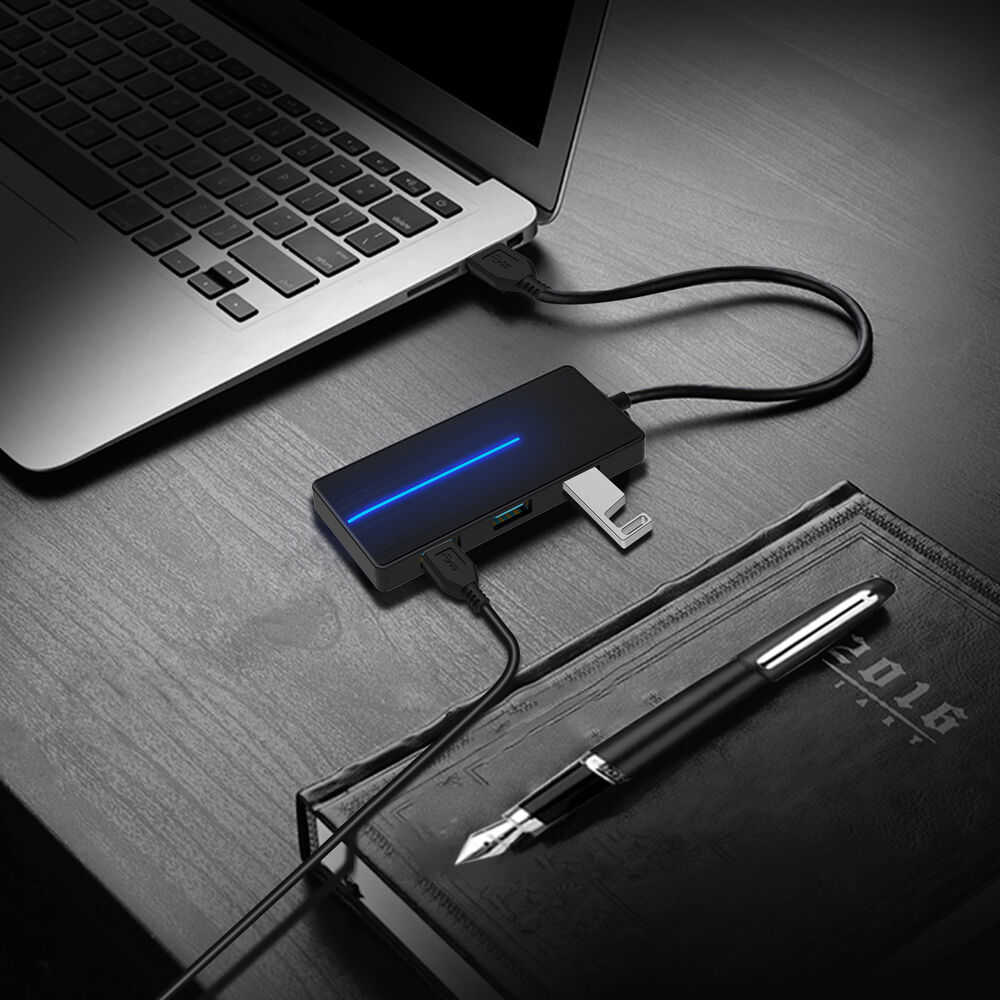Ultra Slim 4-Port USB-A 3.0 Hub with TF/SD Card Reader