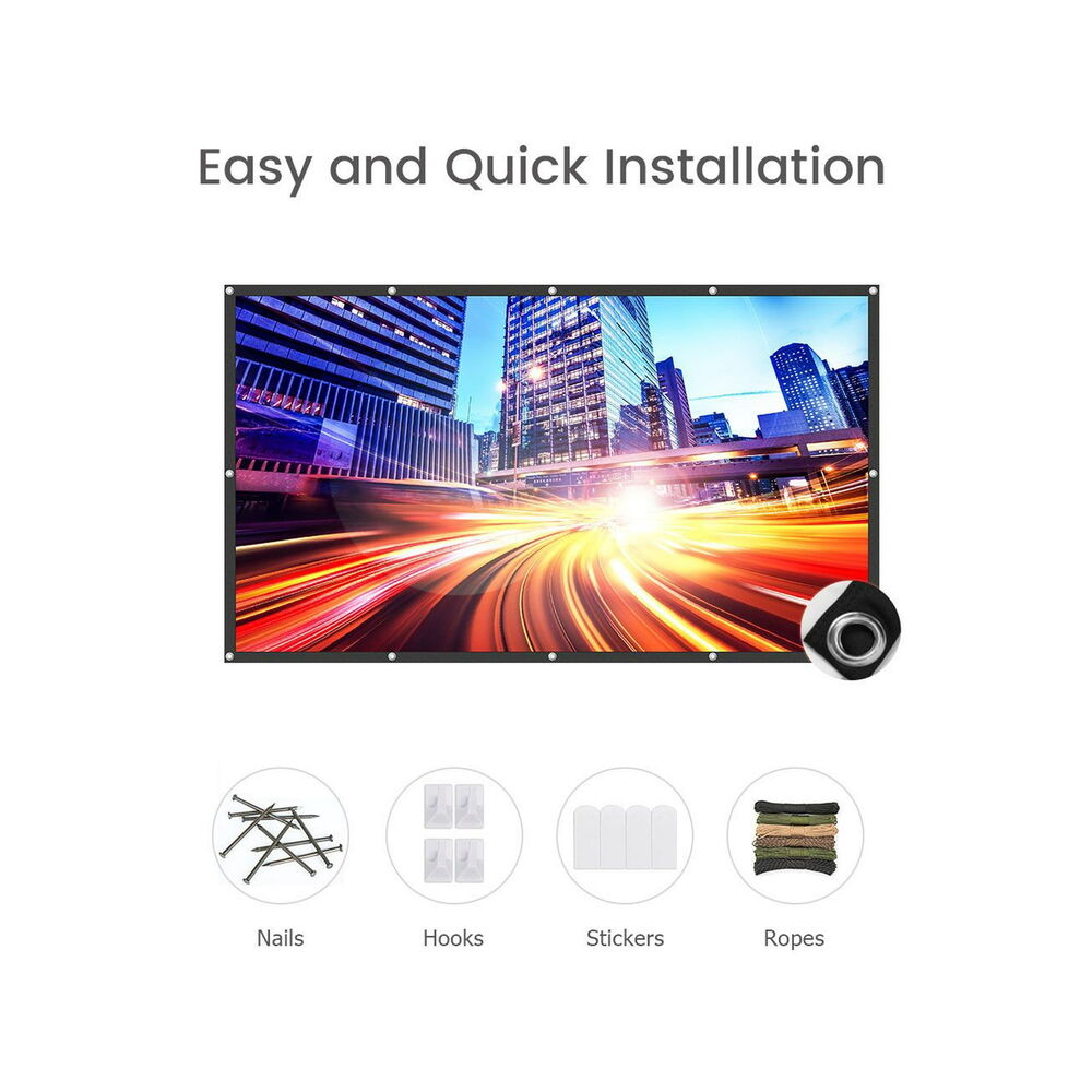 100 Inch Foldable Metal Anti-light Projector Screen for Home Theater