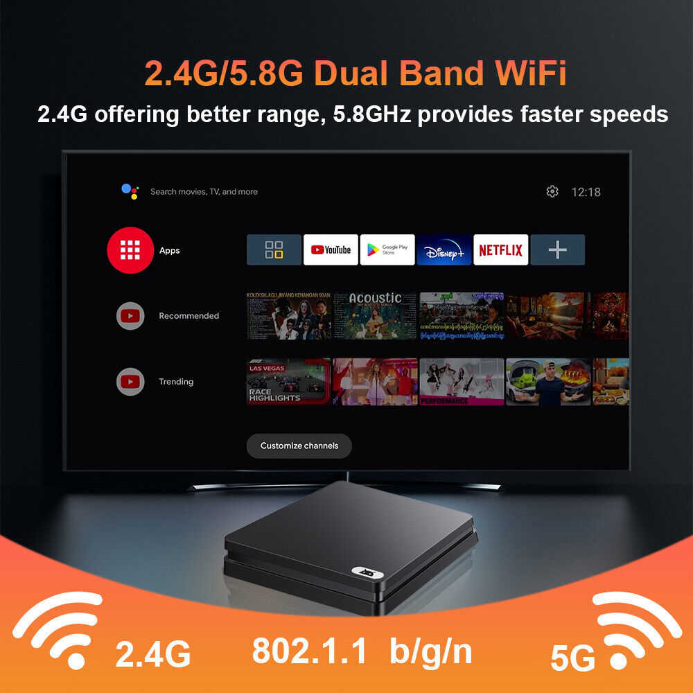 4K HDR Smart TV Box with Wifi and Wireless Screen Projection