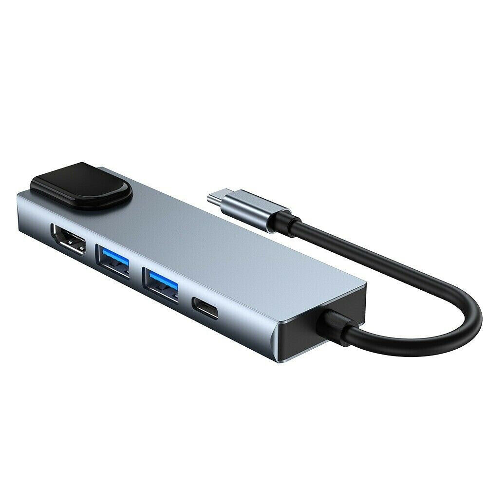 5 in 1 USB C Hub Adapter with RJ45 Ethernet for Macbook