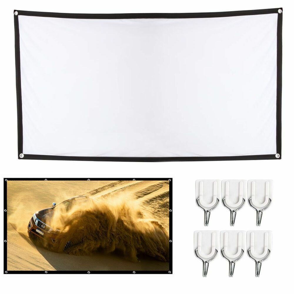 60-150 Inch HD Projector Screen 16:9 for Home 4K Movie Theater