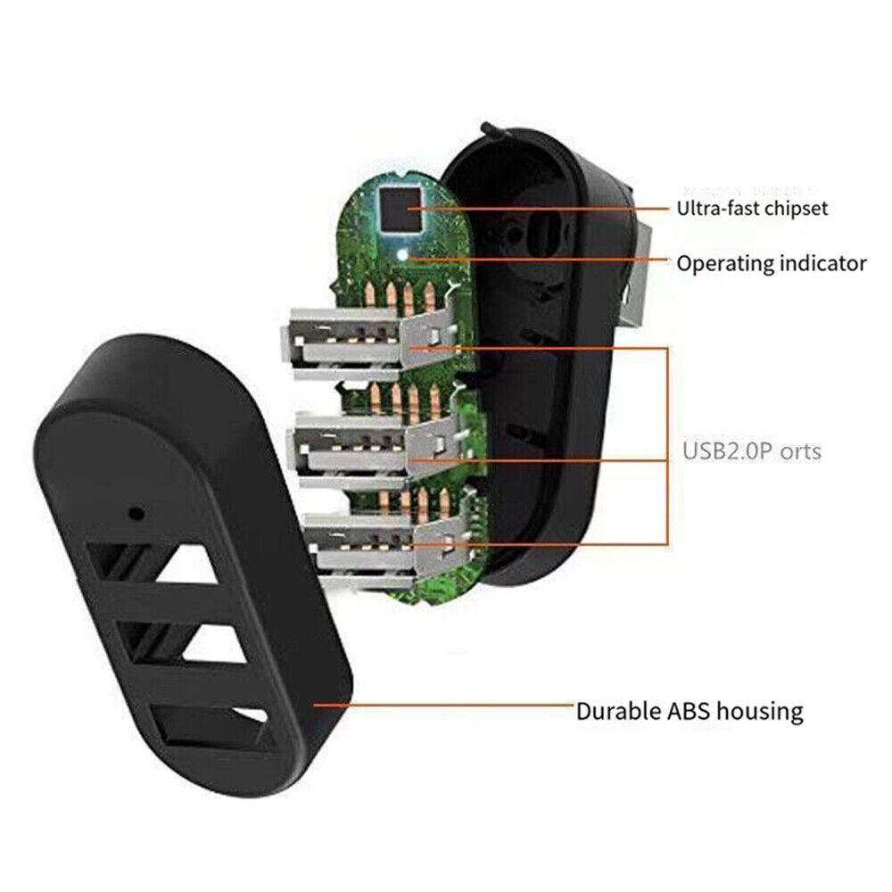 High-Speed 3 Port USB 3.0 Multi-HUB Splitter