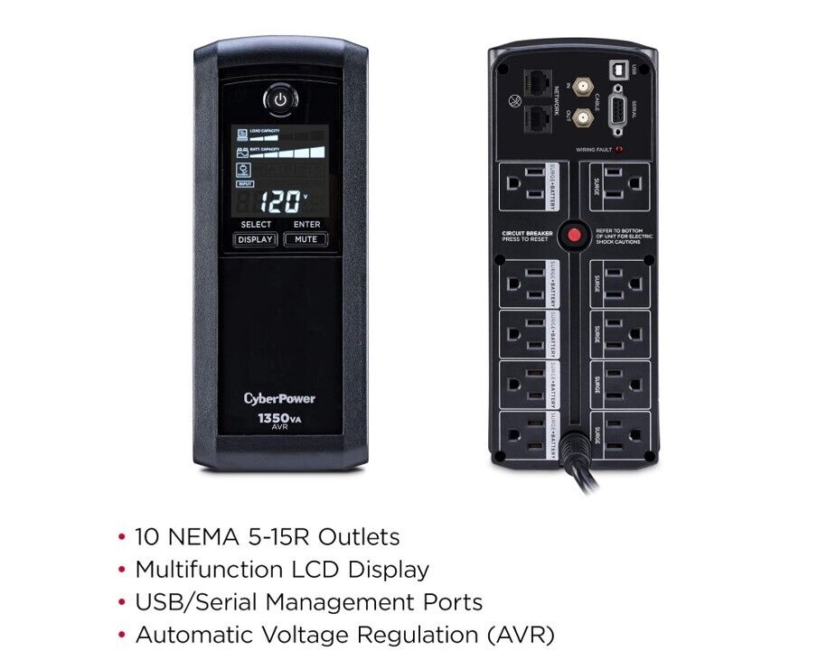 CyberPower CST135UC-R 1350VA Uninterruptible Power Supply (UPS) System