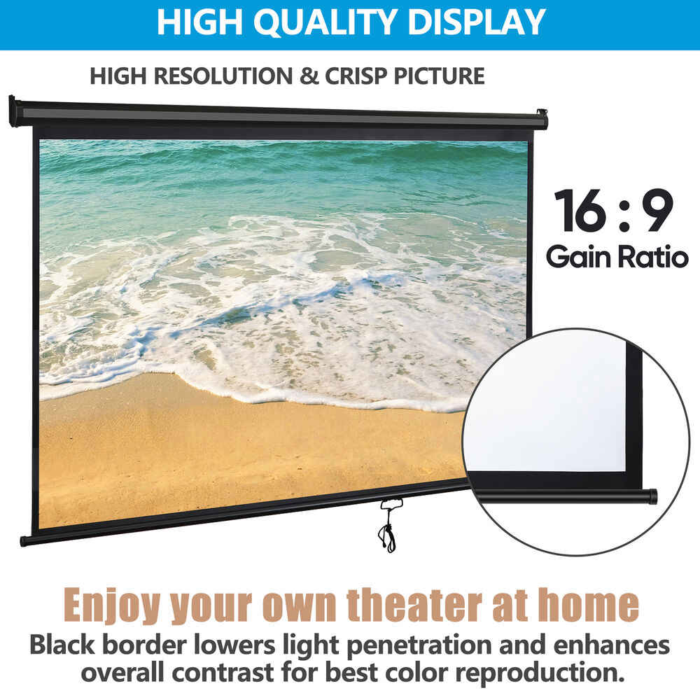 80 Inch 16:9 HD Projector Screen for Home Cinema