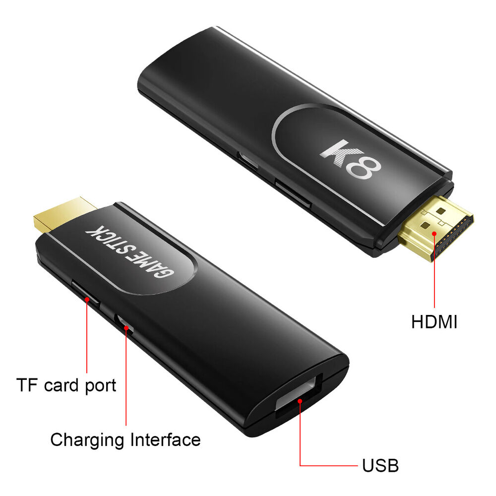 4K HDMI TV Game Stick Console with 64GB Storage and Wireless Gamepad
