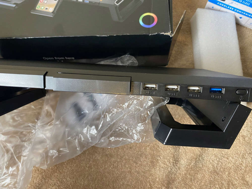 KYOLLY RGB Computer Monitor Stand with Storage and Phone Holder