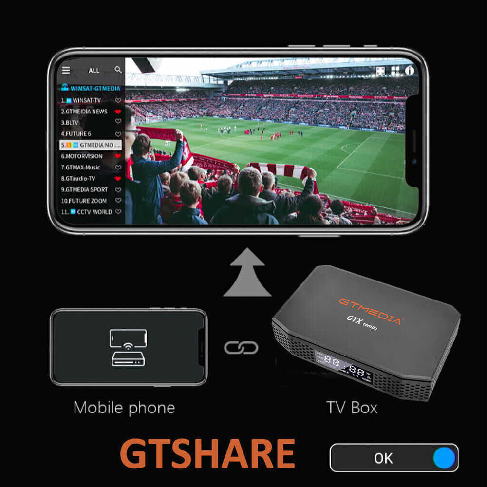 8K UHD DVB-S2/S2X/T2/C Satellite Receiver Android Smart TV Box with 1000M LAN and CI+ Slot