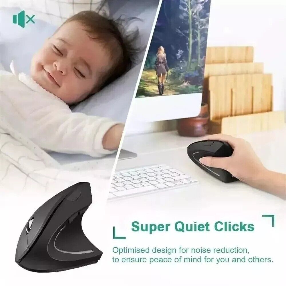Ergonomic 2.4GHz Wireless Vertical Mouse with Adjustable DPI