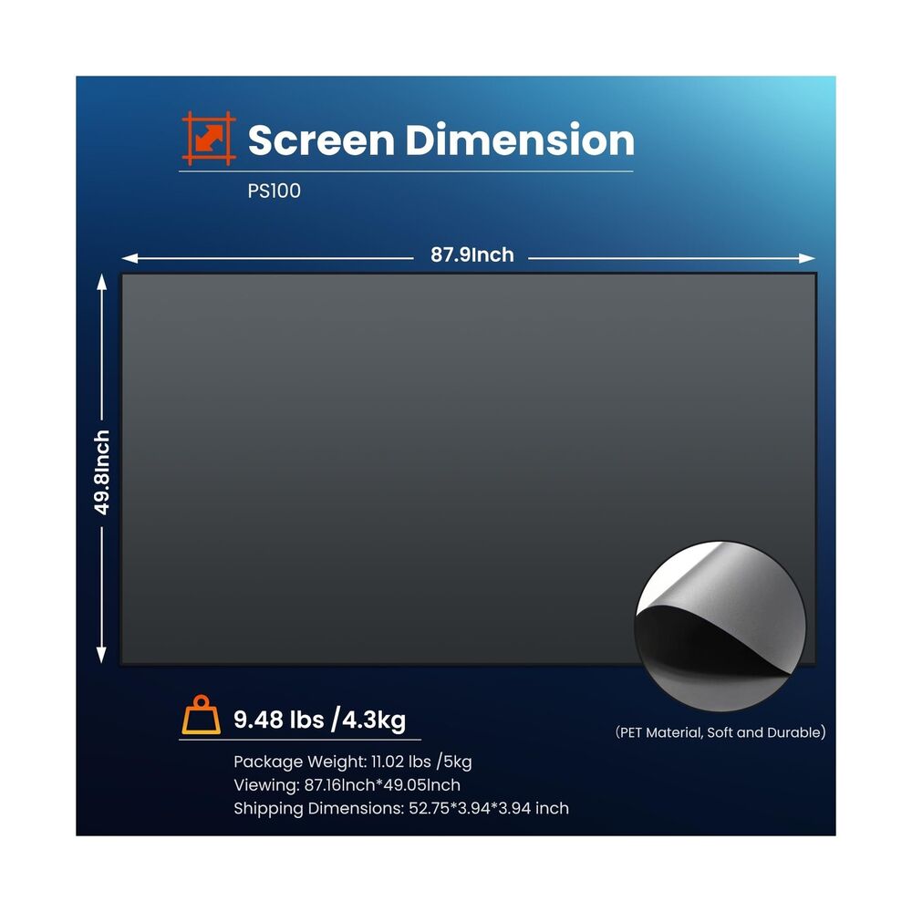 BIGASUO 100 inch ALR Projector Screen with 1.6 Gain