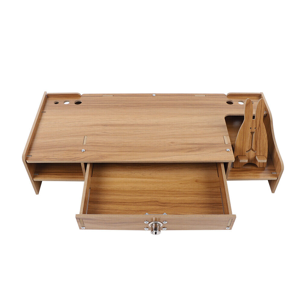 Elevated Wood Monitor Riser with Drawer for Enhanced Desk Organization