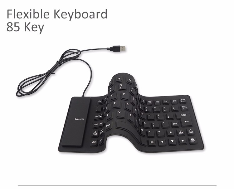 Waterproof Silicone Foldable Keyboard with USB