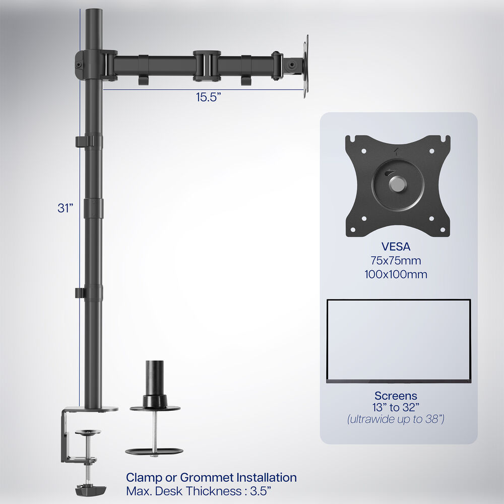 Extra Tall Adjustable Monitor Stand for 32-inch Screens