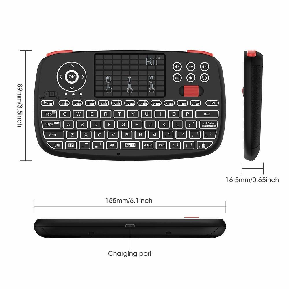 Rii i4 Bluetooth & 2.4GHz Backlit Portable Mini Keyboard