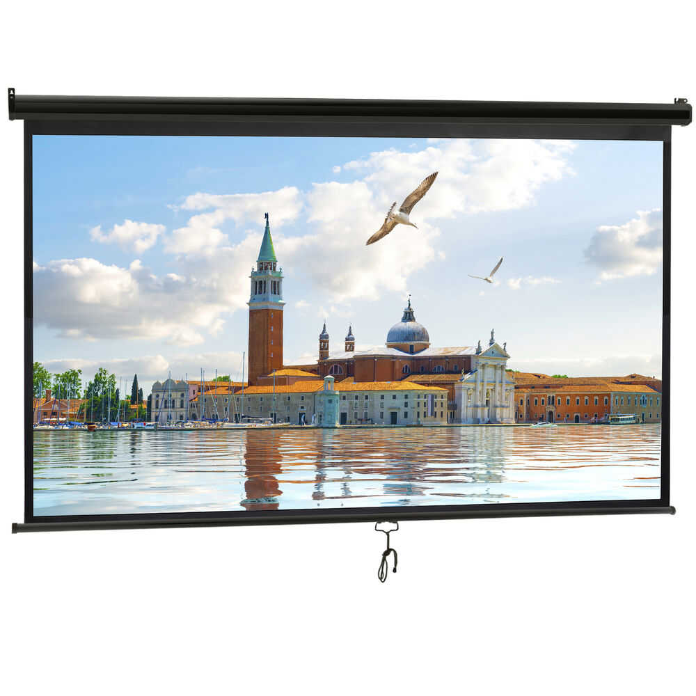 4K 16:9 HD Pull Down Projector Screen for Home Theater