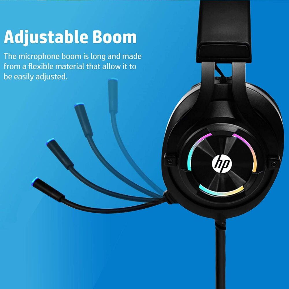 HP Over the Ear Gaming Headset with Noise Canceling and LED Light for PS5 Xbox