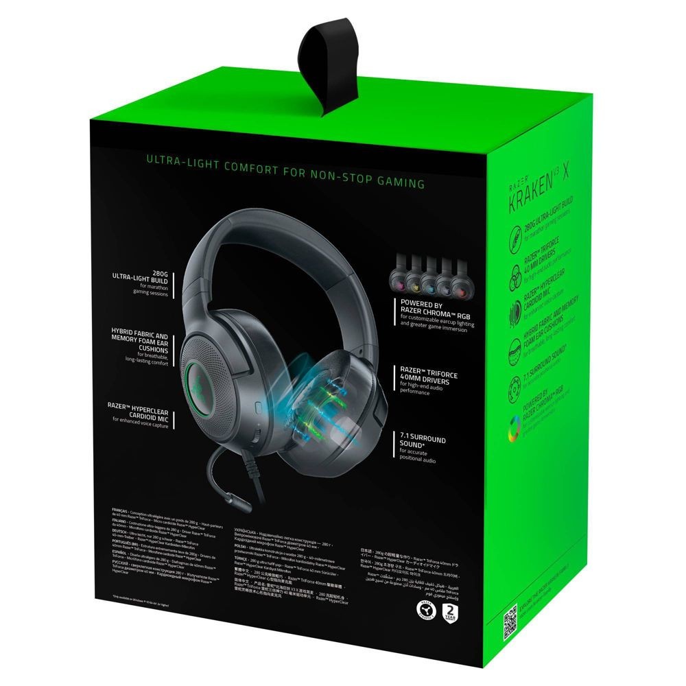Razer Kraken V3 X Wired Gaming Headset for PC - Immersive Audio Experience