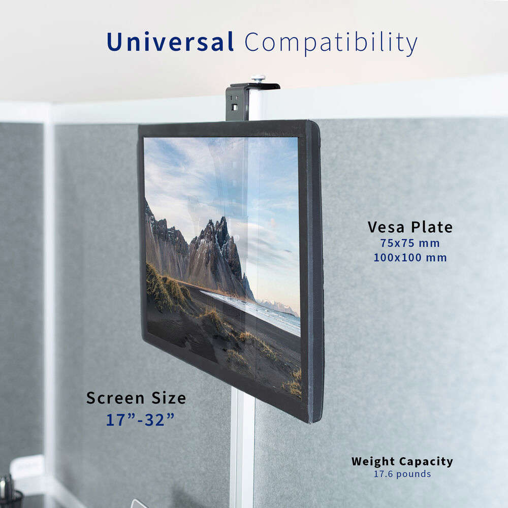 VIVO Black Office Cubicle Monitor Mount Stand for 17-32 Inch Screens