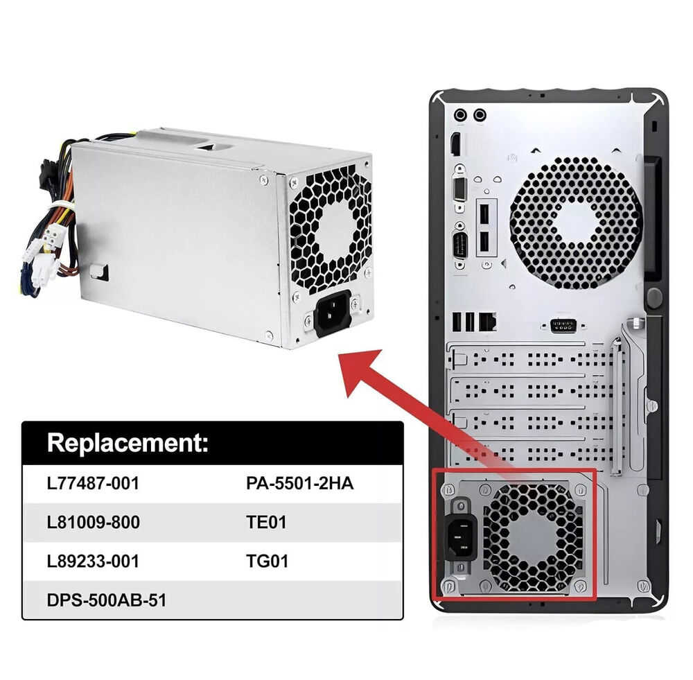 500W PSU L77487-001, L89233-001 Compatible with HP 280 G8 Pro Z2 TE01 TG01