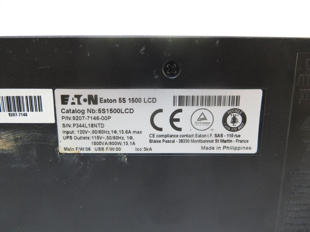 Eaton 5S1500LCD 1500VA 900W 120V UPS with 10 Outputs