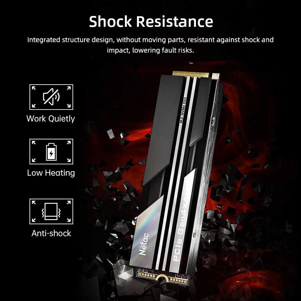 Netac 500GB M.2 PCIe 4.0 Gen 4x4 NVMe SSD for PC and PS5