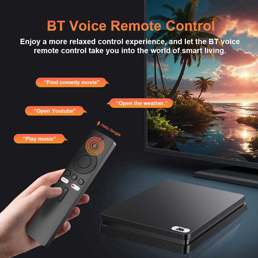 4K HDR Smart TV Box with Wireless Screen Projection and Wifi Network Player