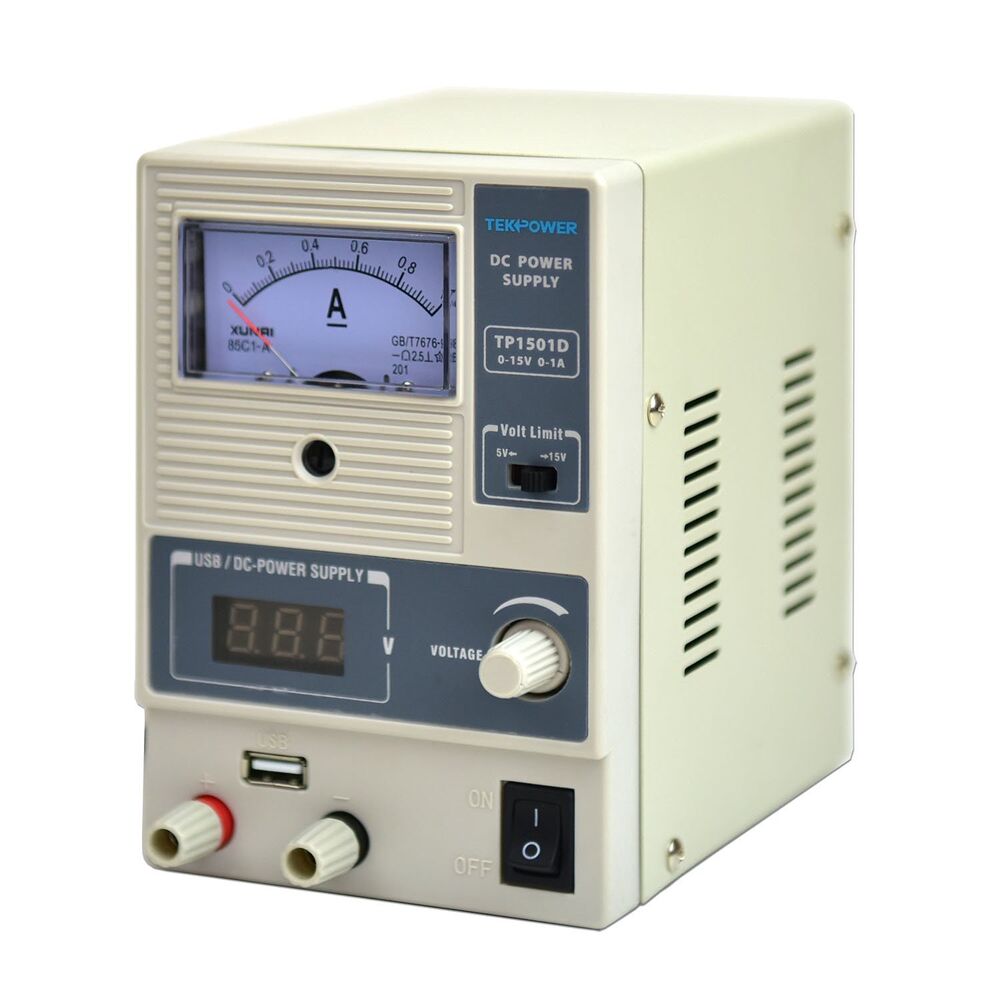 Tekpower TP1501D 15V 1A DC Power Supply with USB Port